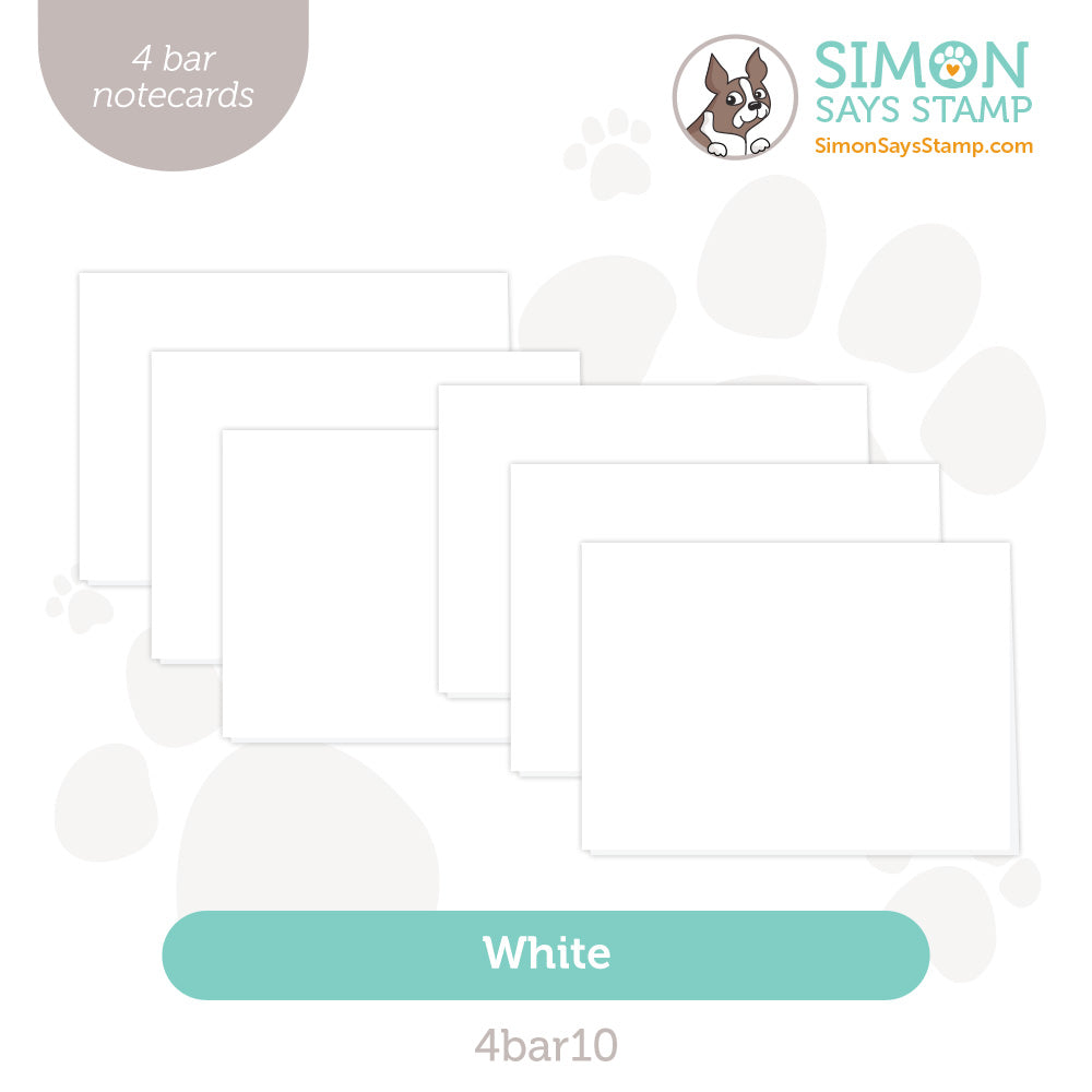 Simon Says Stamp 4 Bar White A1 Scored Cards 6-Pack