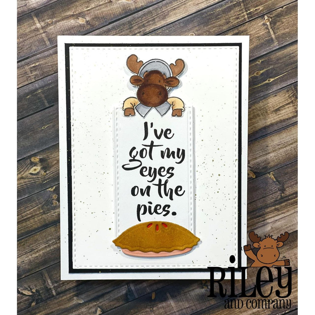 Riley And Company Funny Bones Eyes on Pies Cling Rubber Stamp rwd-1197 pilgrim hat