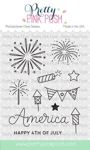 Pretty Pink Posh 4TH OF JULY Clear Stamps