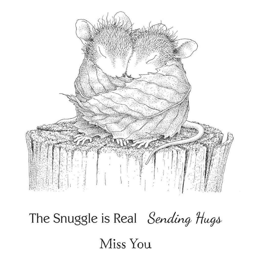 rsc-019 Spellbinders House Mouse Snuggle Up Cling Rubber Stamps