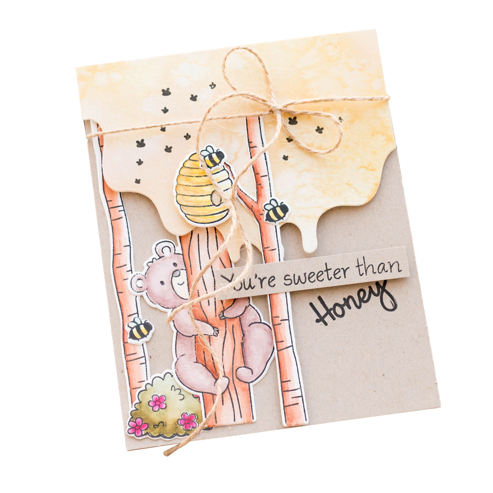 Tonic Hungry Honey Bears Stamp And Die Set sc20 you're sweeter than honey card