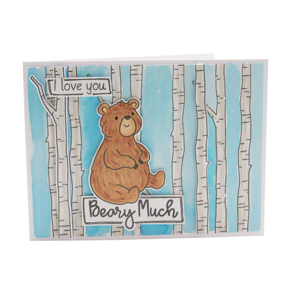 Tonic Hungry Honey Bears Stamp And Die Set sc20 I love you beary much card sample