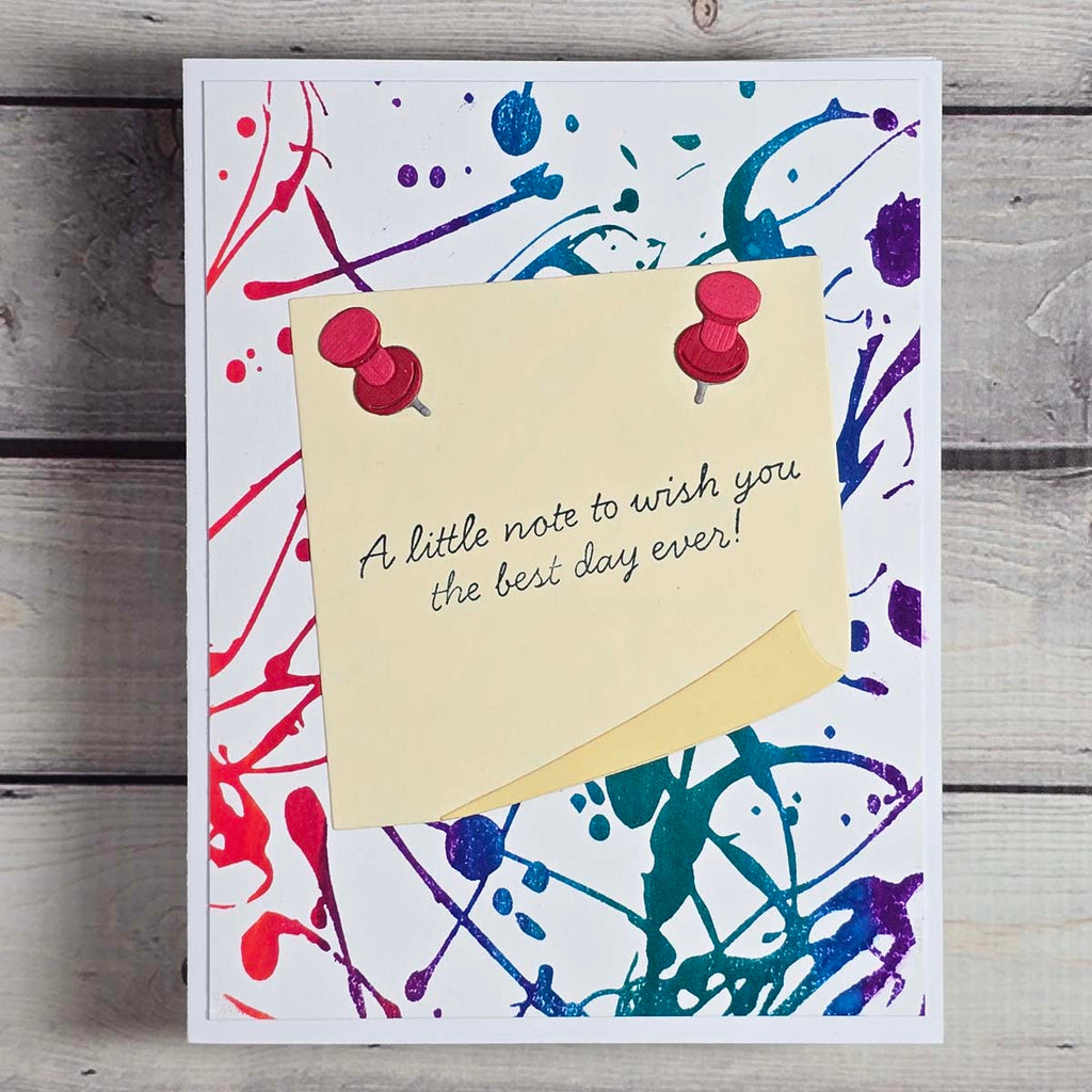 Spellbinders Push Pin Notes Etched Dies s3-550