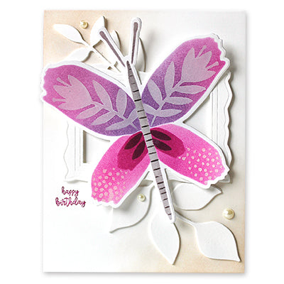 Penny Black Floral Wings Cut Outs Coordinating Thin Metal Creative Die 51-809 happy birthday