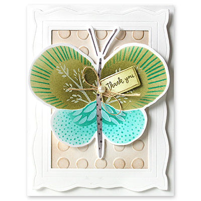 Penny Black Flutter Cut Outs Coordinating Thin Metal Creative Die 51-810 thank you
