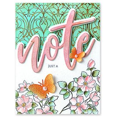 Penny Black Note Edger Thin Metal Creative Dies 51-812 pink flowers