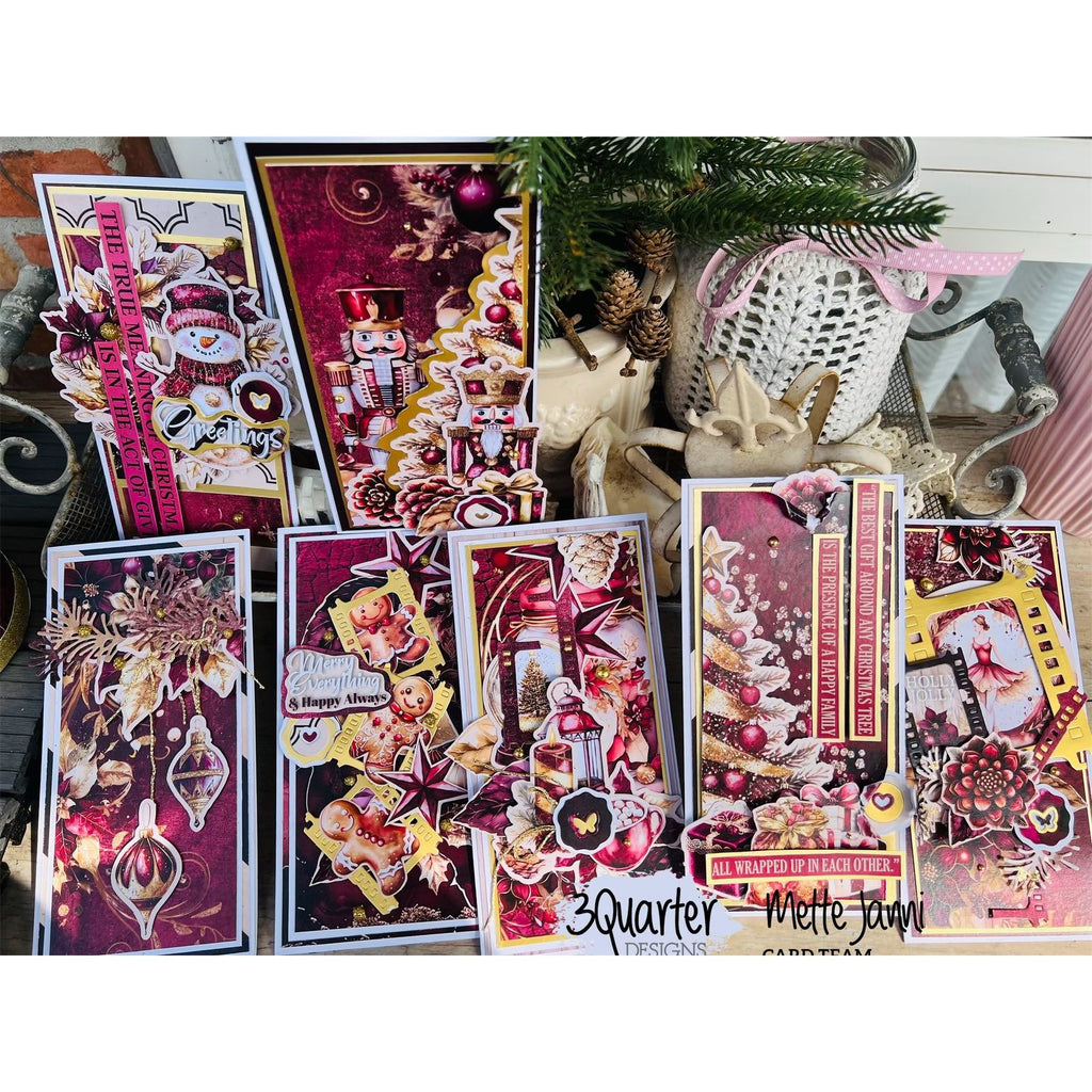 3Quarter Designs Sugarplum Wreath Tuck N Play Cards 3q-tp-sugarplumwreath