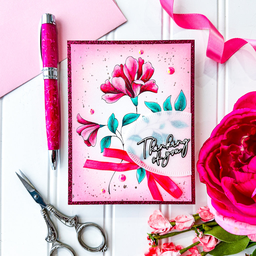 Pinkfresh Studio Amazing Things Clear Stamps 243924 pink card sample | color-code:ALT02