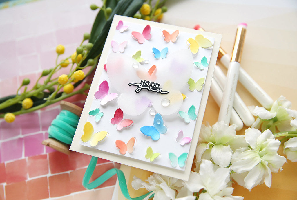Waffle Flower Butterfly Shaker Die 421248 thank you | color-code:ALT02