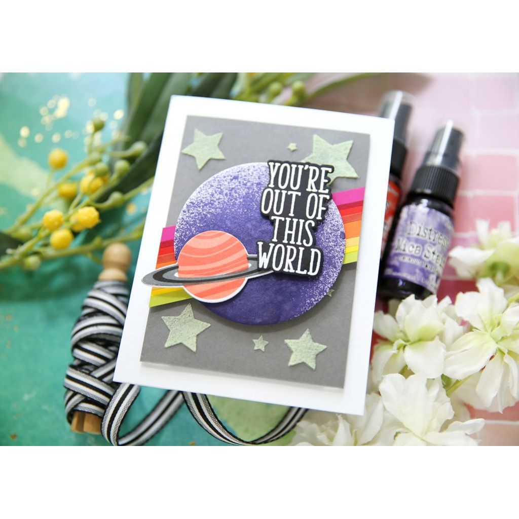 Tim Holtz Distress Halloween Grit Paste Glow Ranger tshk84464 Out of This World Card | color-code:ALT03