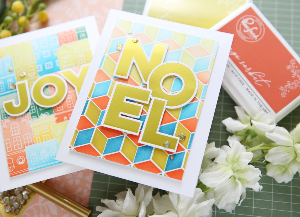 PinkFresh Studio Mango Sorbet Dye Ink Pad pfdi072 Joy Noel Cards | color-code:ALT03