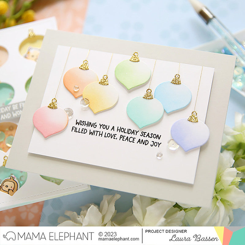 Mama Elephant Ornament Grid Cover Creative Cuts Steel Die holiday season