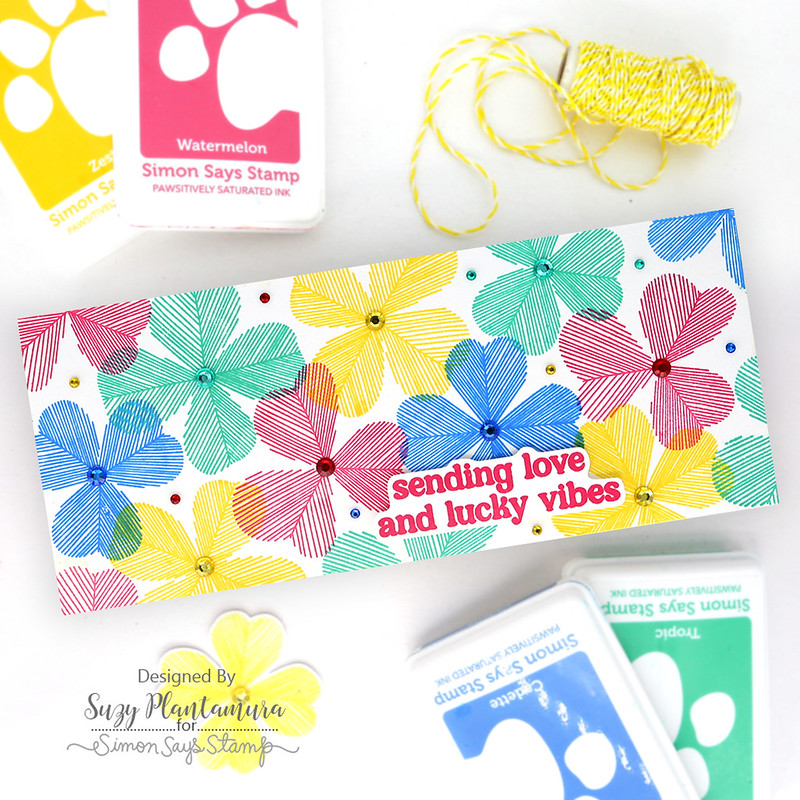 Simon Says Clear Stamps Sketched Clovers 2168msc To Be Loved St. Patrick's Day Card | color-code:ALT08