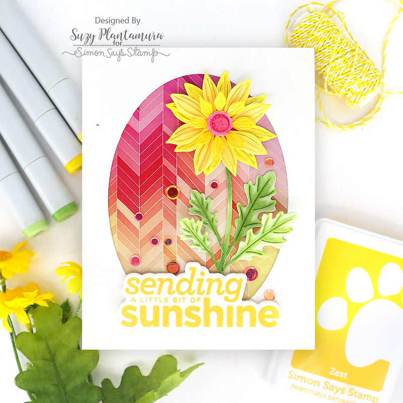 Simon Says Stamp Rustic Layering Flower Wafer Dies s930 Stamptember Sending Sunshine Card | color-code:ALT14