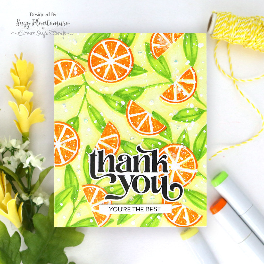 Simon Says Stamp Embossing Folder And Cutting Dies Lemon Tree sfd397 Sunny Vibes Thank You Card | color-code:ALT05