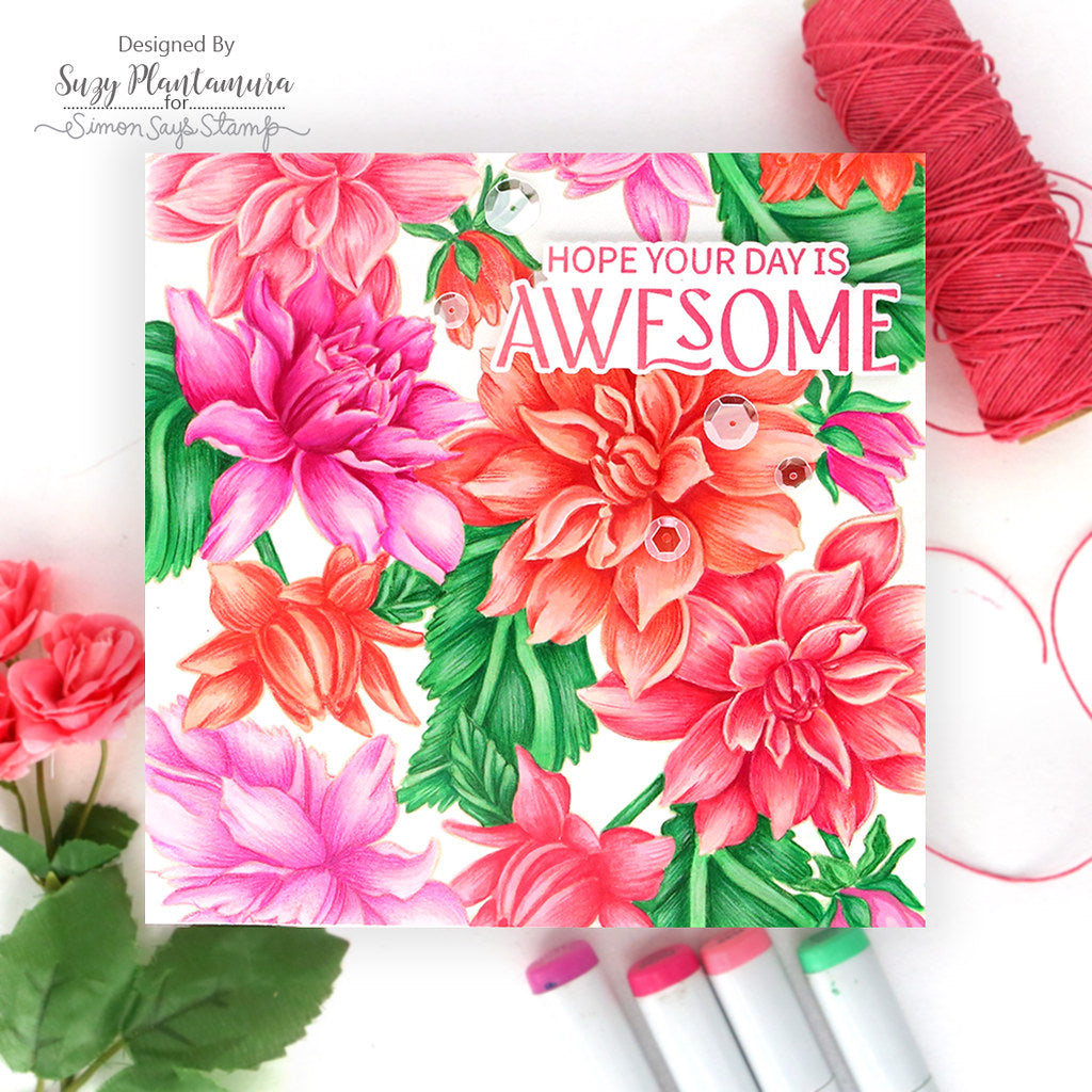 Simon Says Clear Stamp Dahlia Background 1224ss Friend Like You Birthday Card | color-code:ALT15