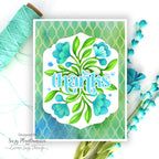 Simon Says Stamp Fantasy Bouquet Wafer Dies s1013 Happy Camper Thanks Card | color-code:ALT13