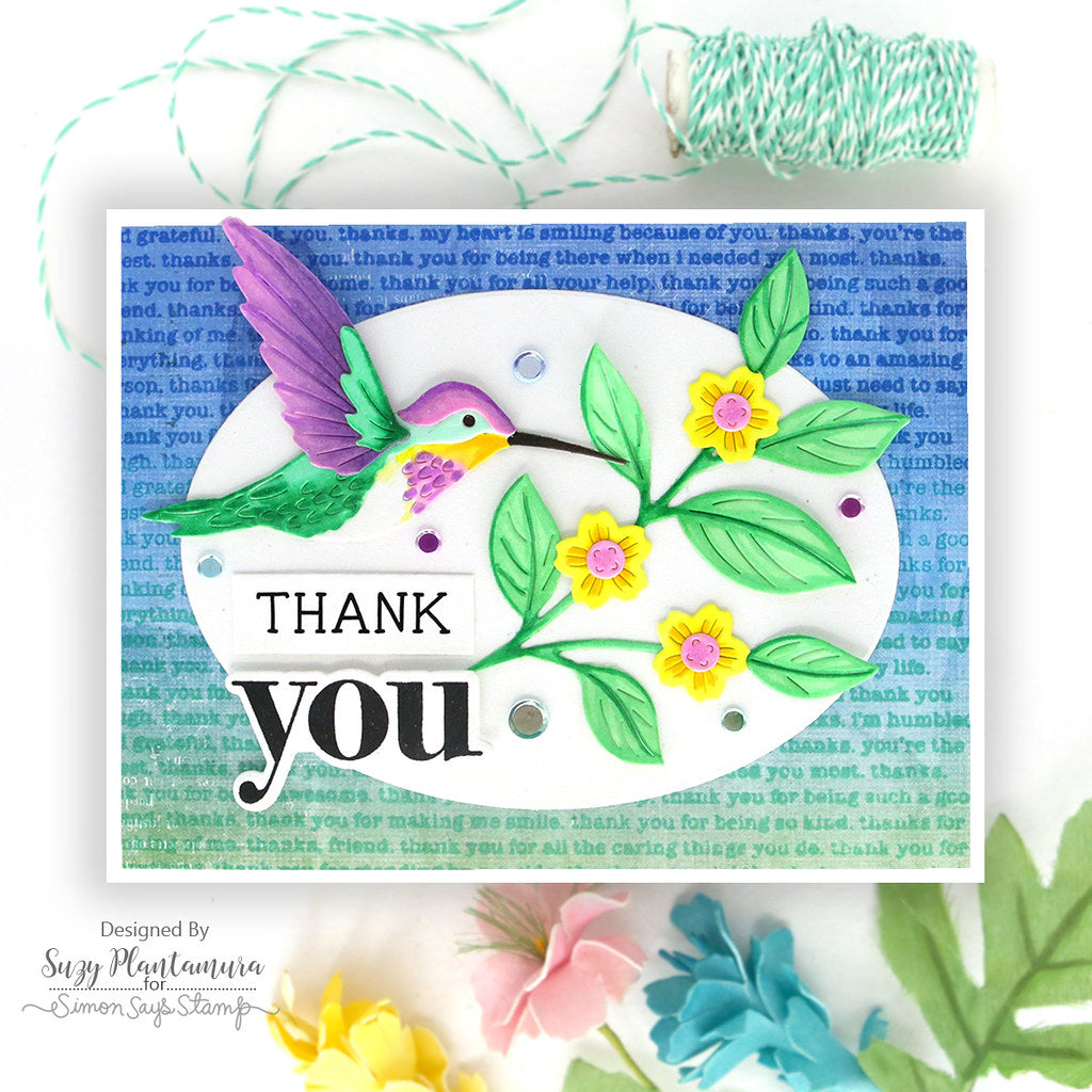 Simon Says Stamp Brilliant Hummingbird Wafer Dies s988 Friend Like You Thank You Card | color-code:ALT06