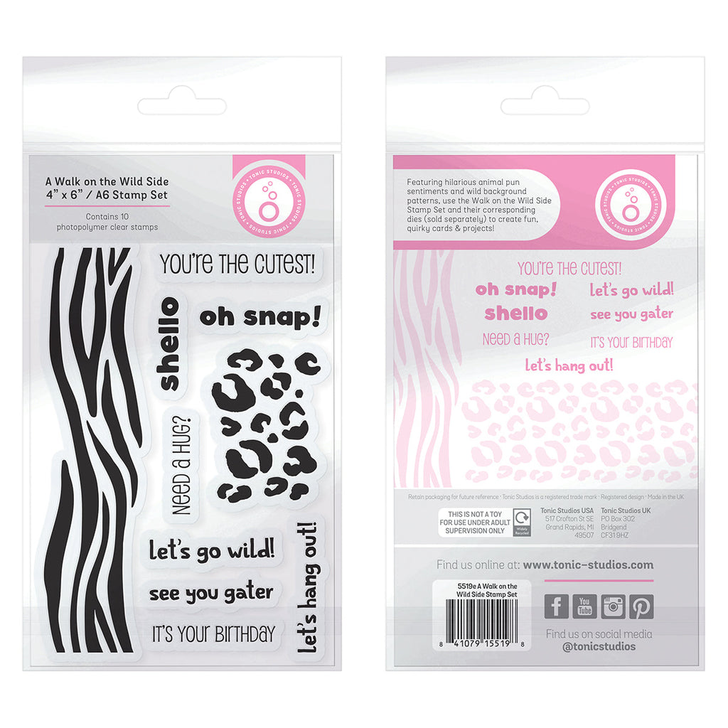 Tonic A Walk On The Wild Side Clear Stamps 5519e