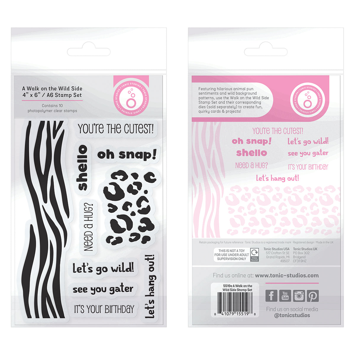 Tonic A Walk On The Wild Side Clear Stamps 5519e