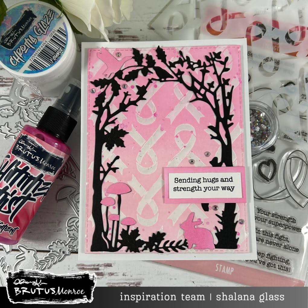 Brutus Monroe Ribbons 6x6 Mixed Media Stencil bru6362
