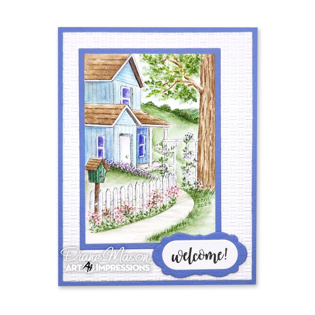 Art Impressions Picket Fence Scenic Foundations Clear Stamp 5744 welcome