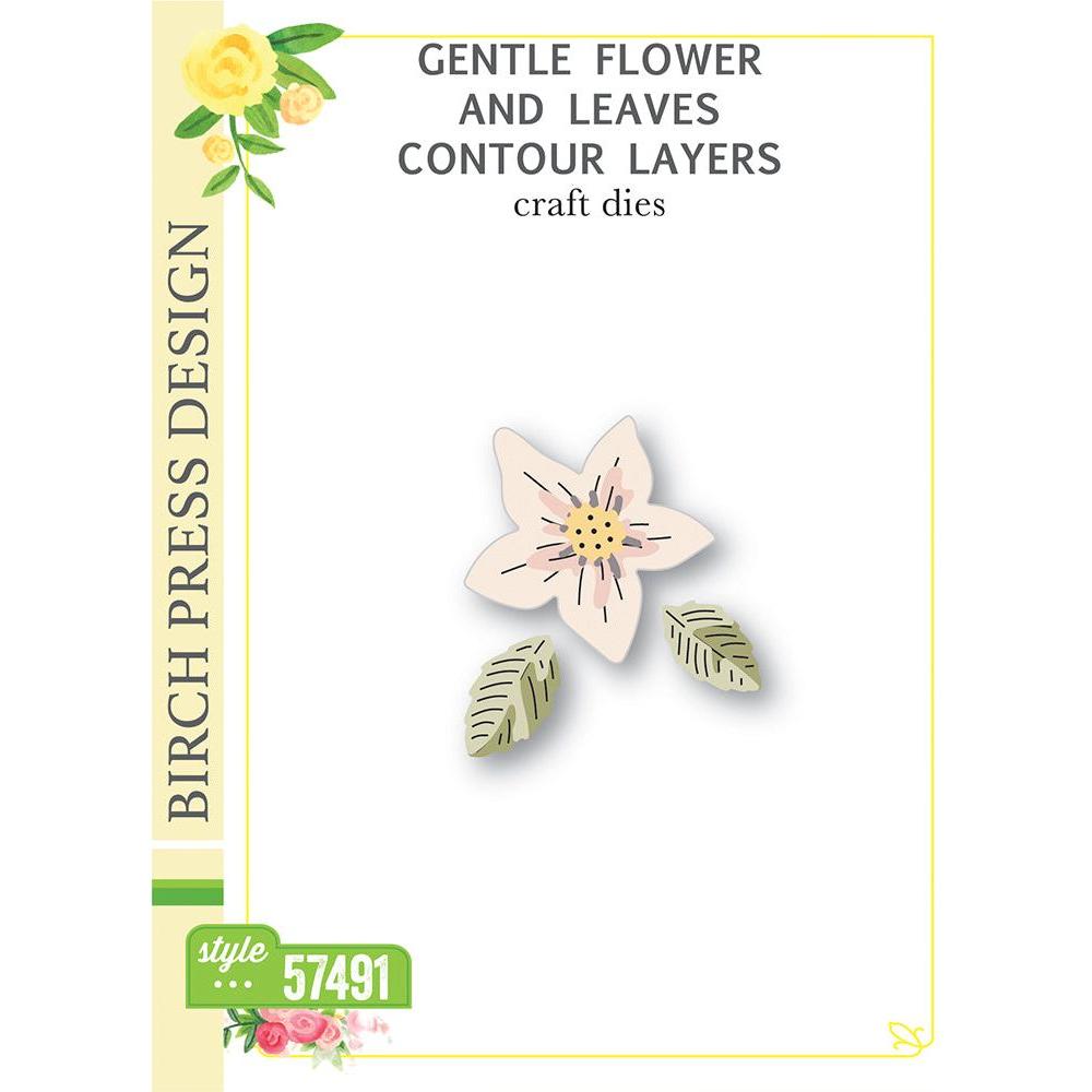 Birch Press Design Gentle Flower and Leaves Contour Layers Dies 57491