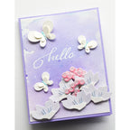 Birch Press Design Peeking Flower and Leaves Contour Layers Dies 57494 hello