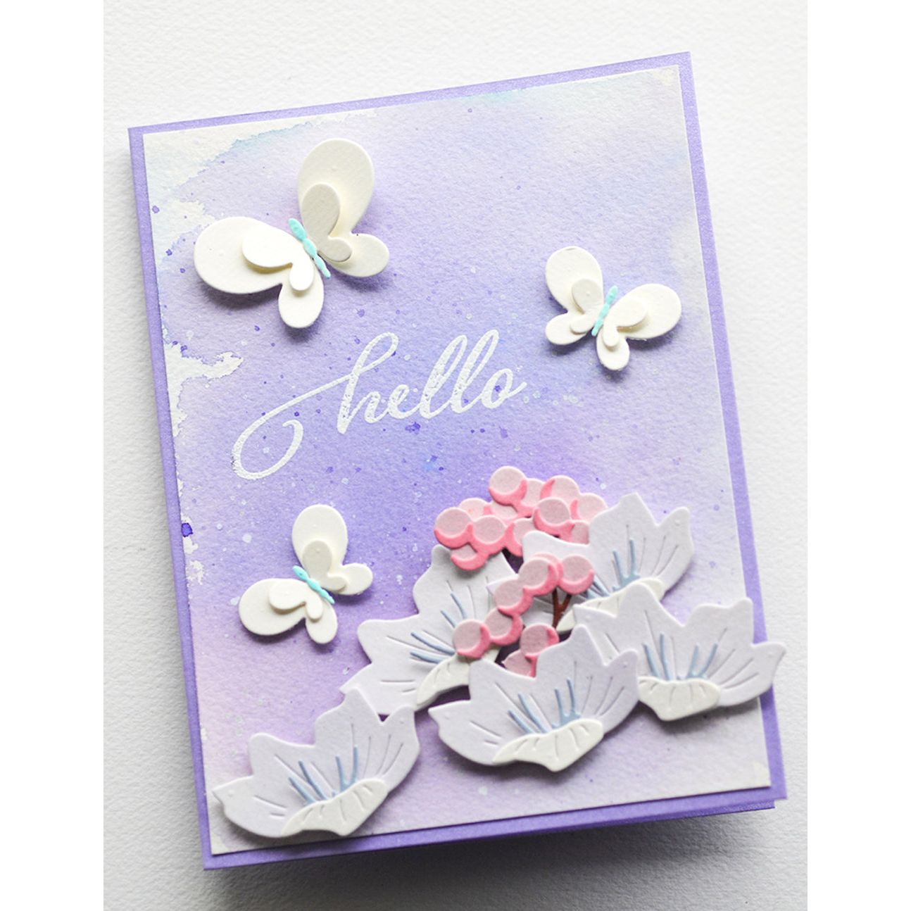 Birch Press Design Peeking Flower and Leaves Contour Layers Dies 57494 hello
