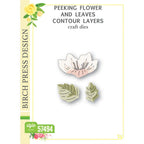 Birch Press Design Peeking Flower and Leaves Contour Layers Dies 57494