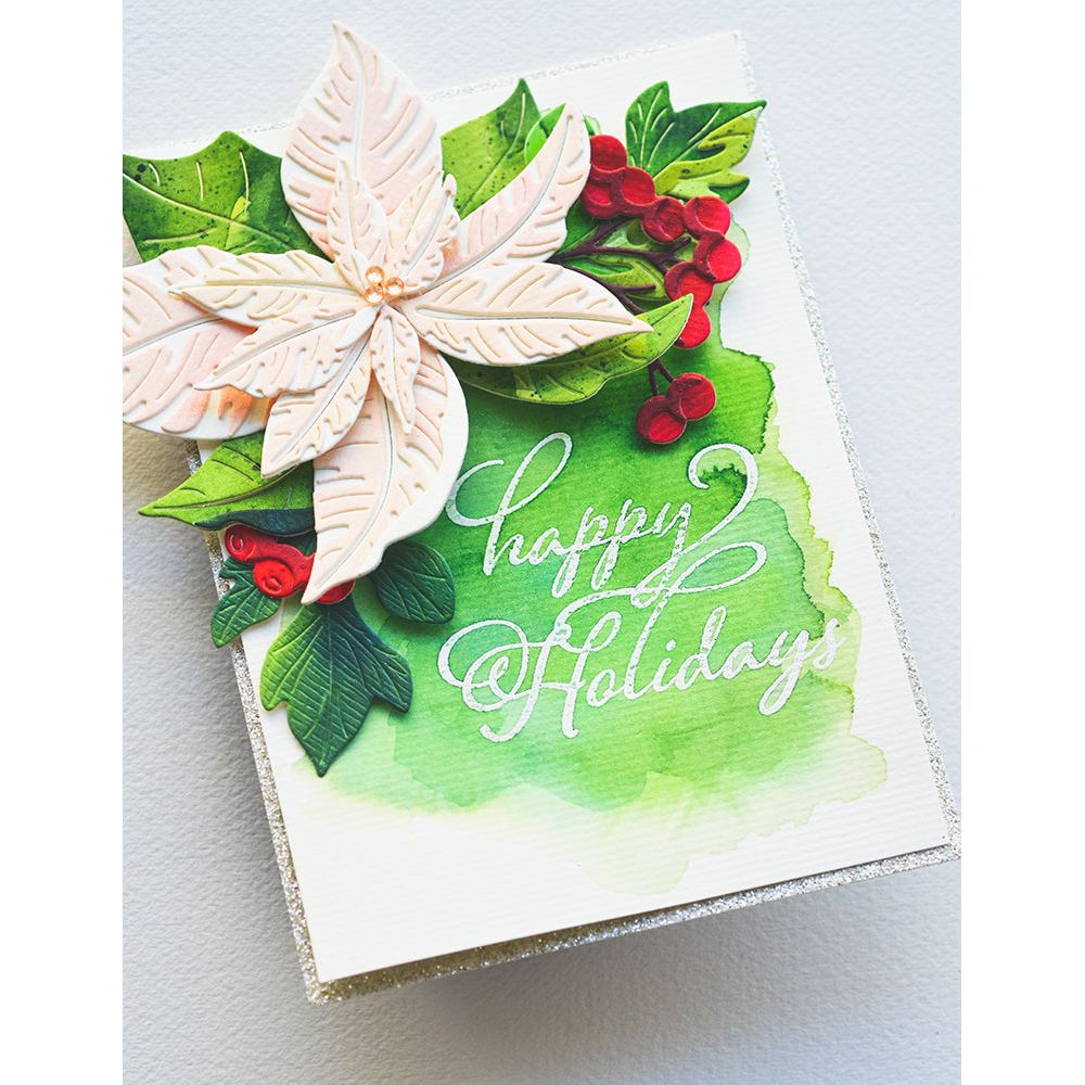 Birch Press Design Forest Leaf and Berries Contour Layers Dies 57514 happy holidays