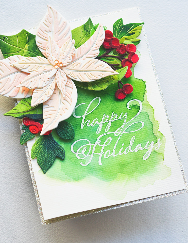 Birch Press Design Forest Leaf and Berries Contour Layers Dies 57514 happy holidays
