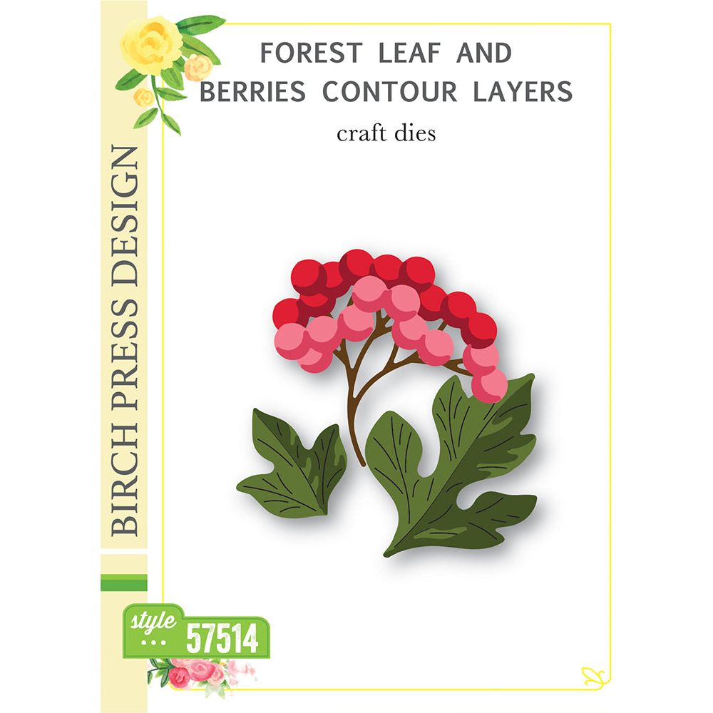 Birch Press Design Forest Leaf and Berries Contour Layers Dies 57514