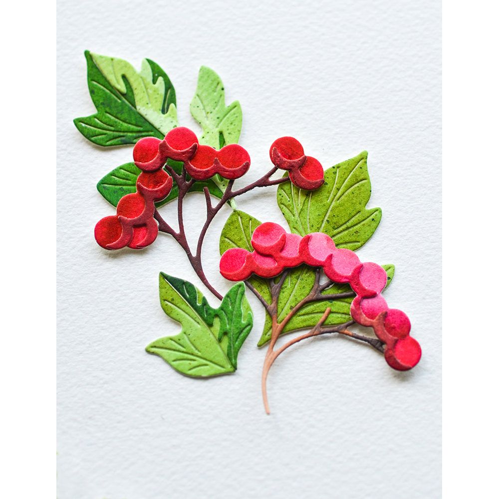 Birch Press Design Forest Leaf and Berries Contour Layers Dies 57514 holidays