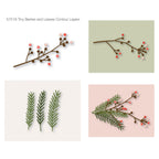 Birch Press Design Tiny Berries and Leaves Contour Layers Dies 57518 pieces