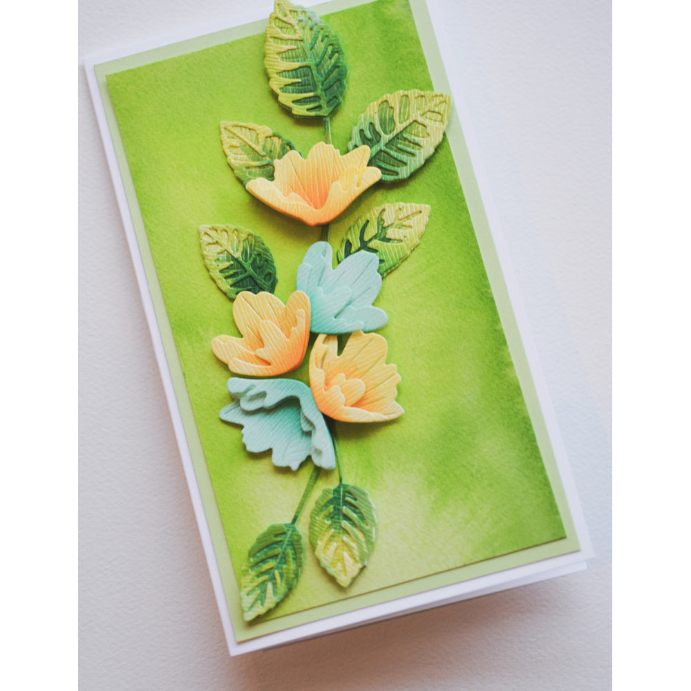Birch Press Design Rose Leaves Contour Layers Dies 57522 anemone