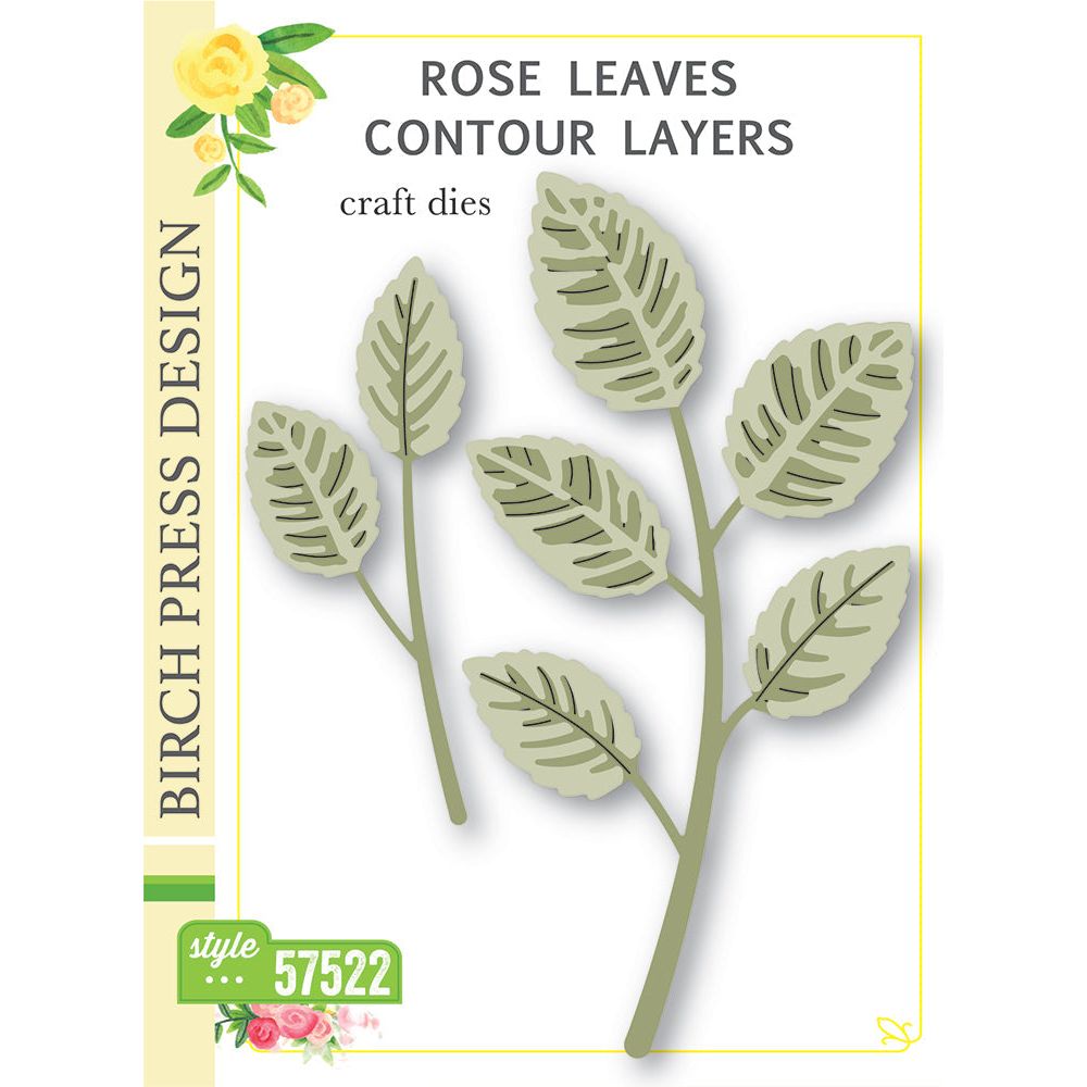 Birch Press Design Rose Leaves Contour Layers Dies 57522