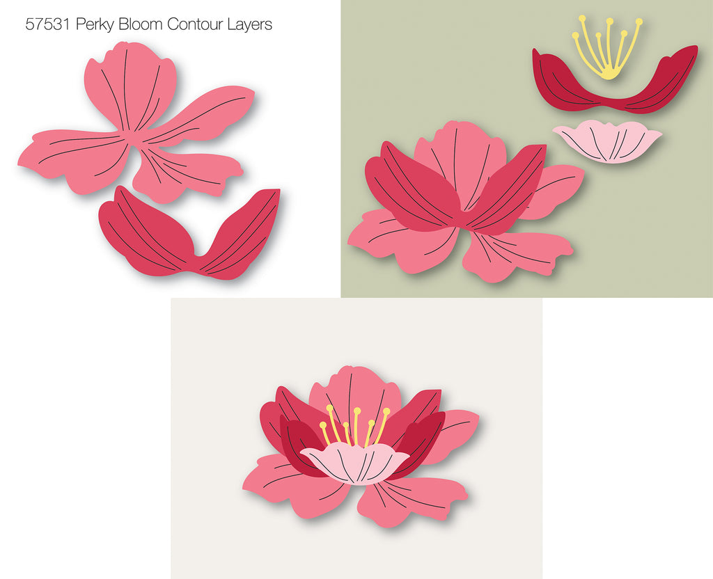Birch Press Design Perky Bloom Contour Layers Dies 57531 layers