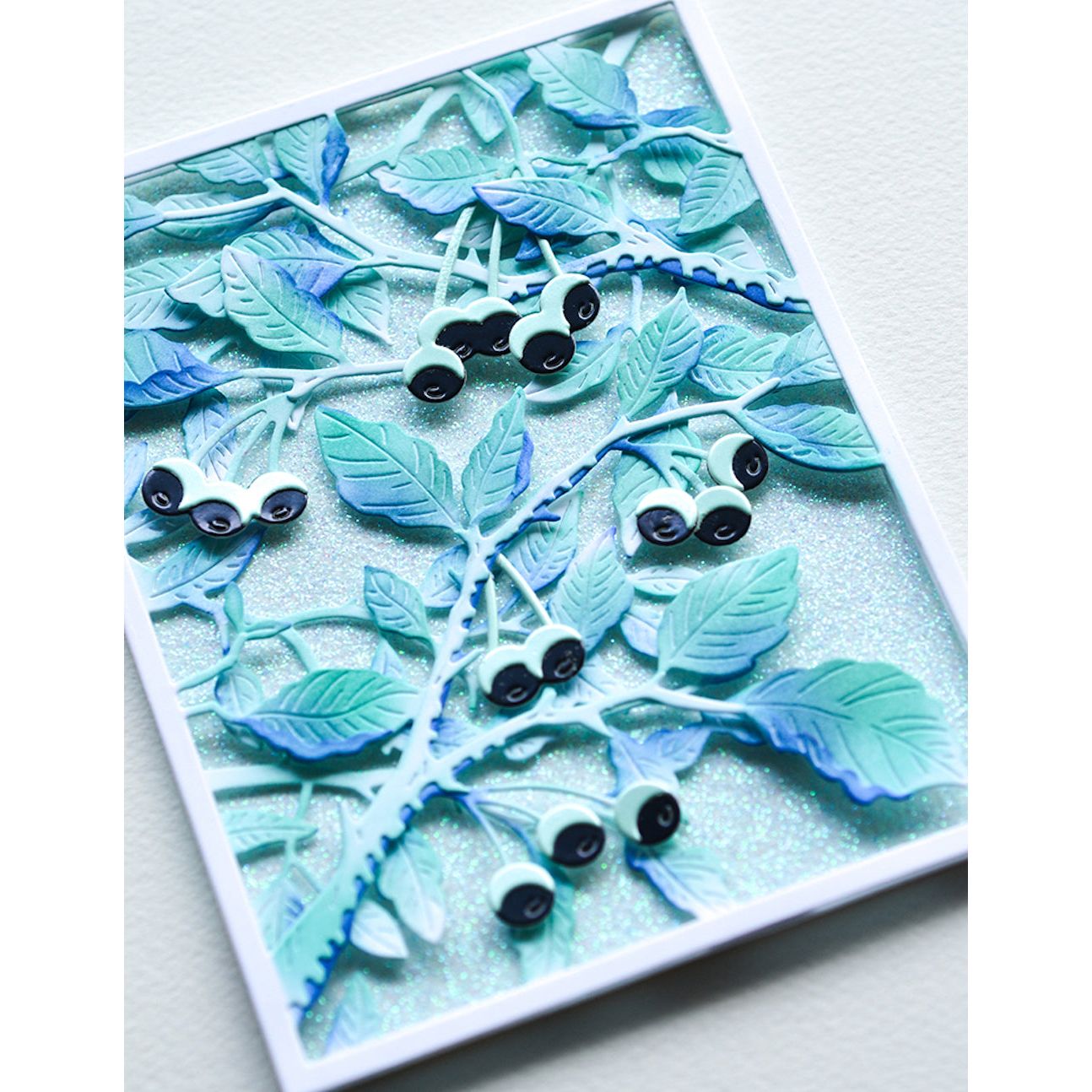 Birch Press Design Forest Canopy Layer Dies 57534 blue leaves card
