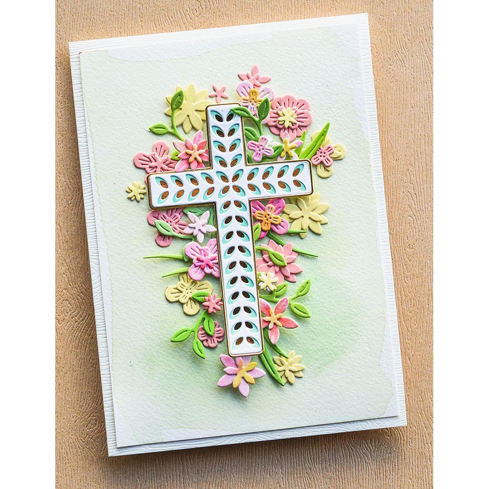 Birch Press Design Floral Cross Layer Set Dies 57537 blooms