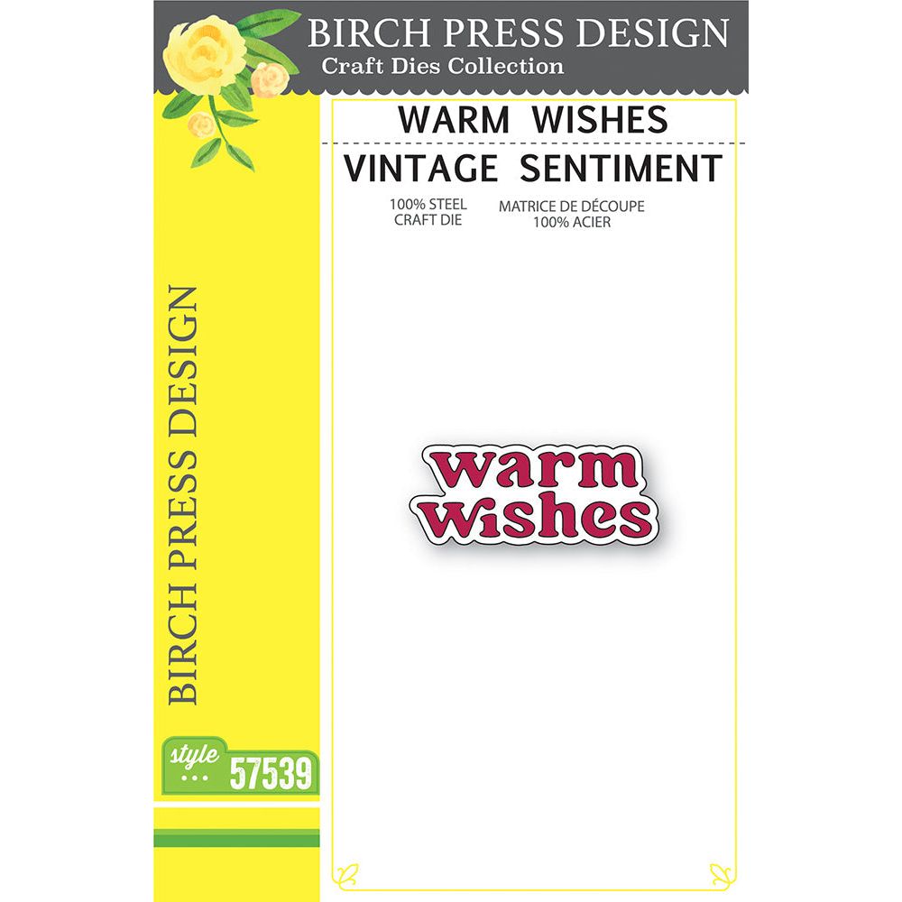 Birch Press Design Warm Wishes Vintage Sentiment Dies 57539