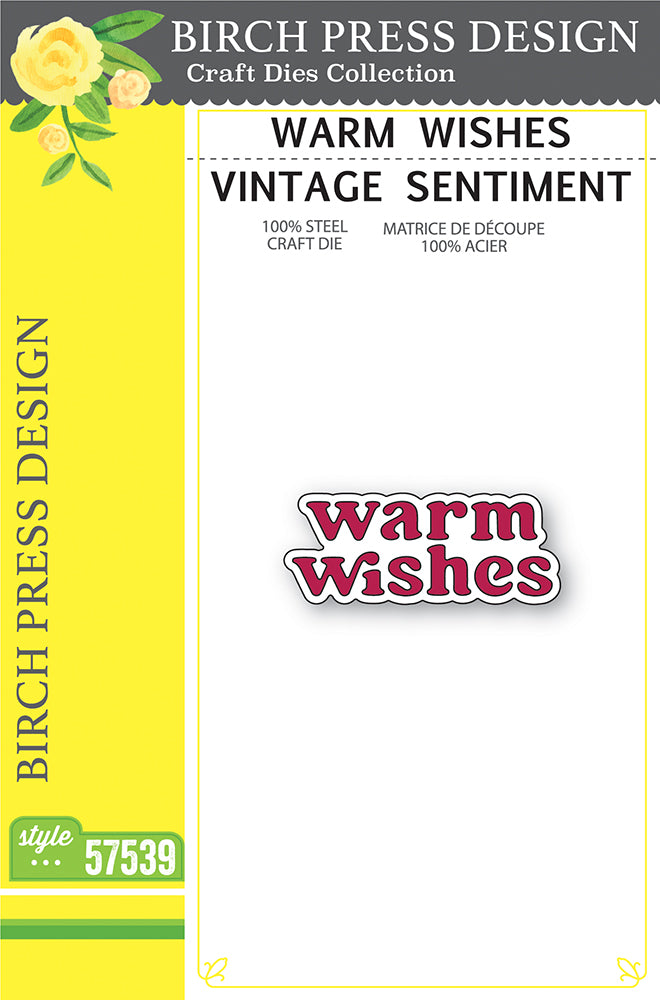 Birch Press Design Warm Wishes Vintage Sentiment Dies 57539