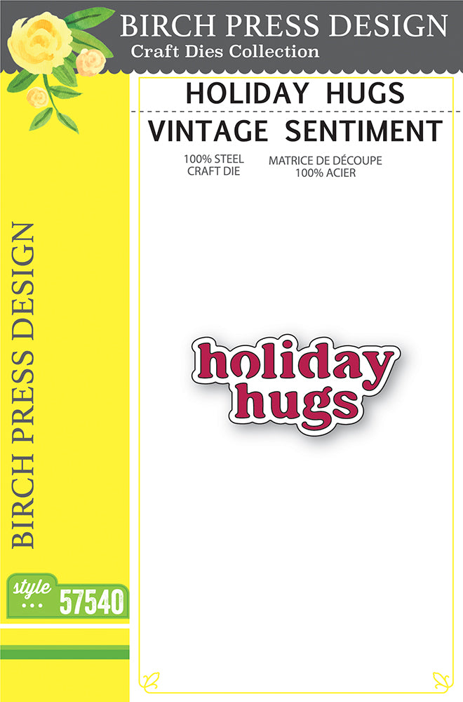 Birch Press Design Holiday Hugs Vintage Sentiment Dies 57540