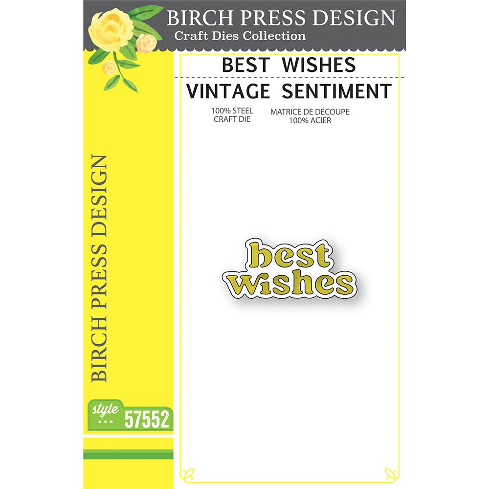 Birch Press Design Best Wishes Vintage Sentiment Dies 57552