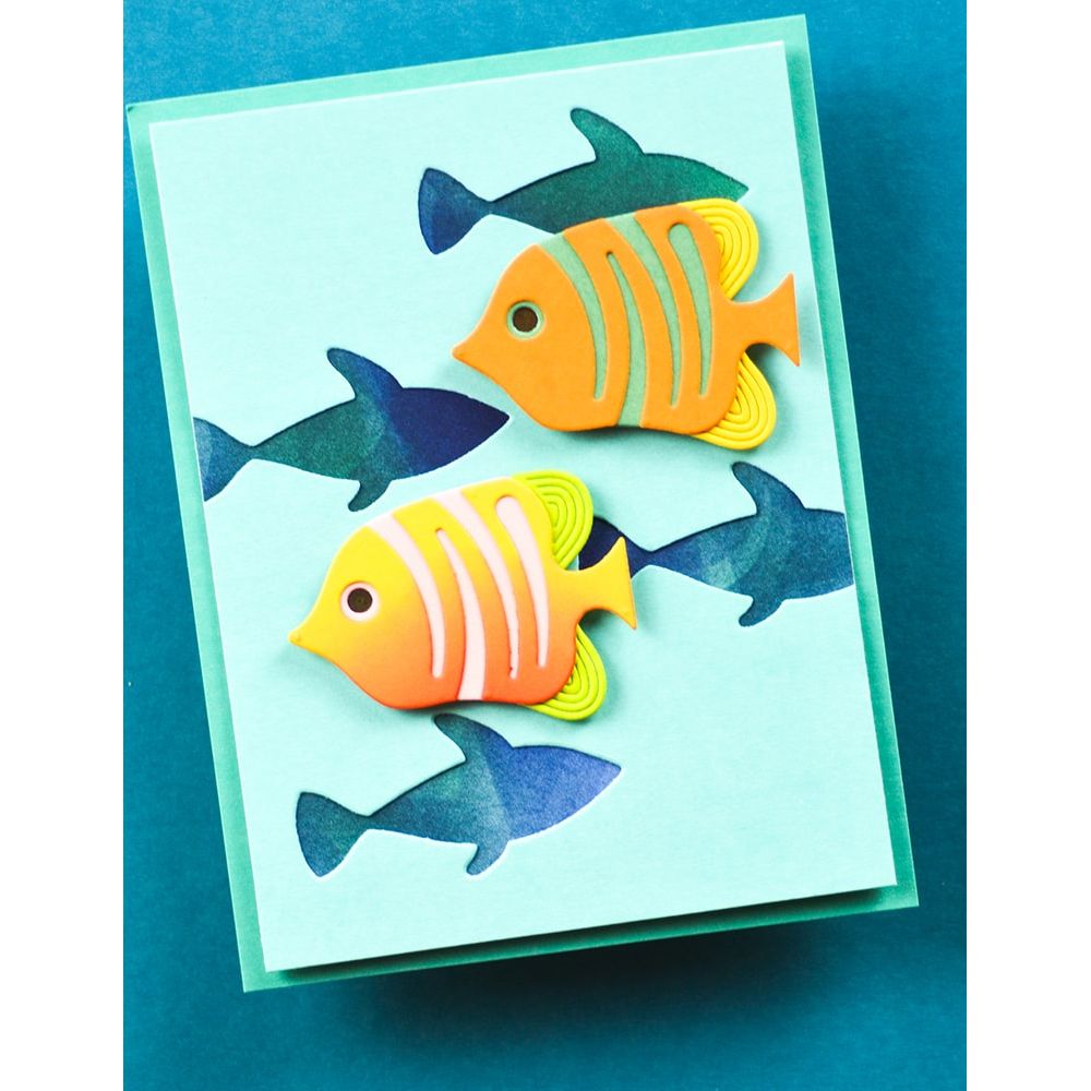 Birch Press Design Block Print Striped Fish Dies 57631