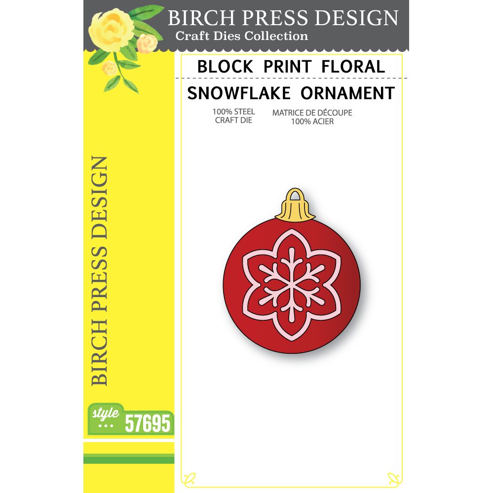 Birch Press Design Block Print Floral Snowflake Ornament Dies 57695