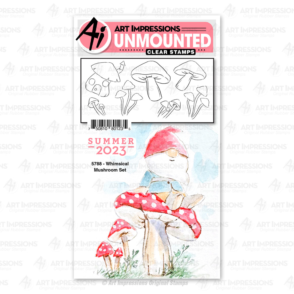 Art Impressions Whimsical Mushrooms Clear Stamps 5788