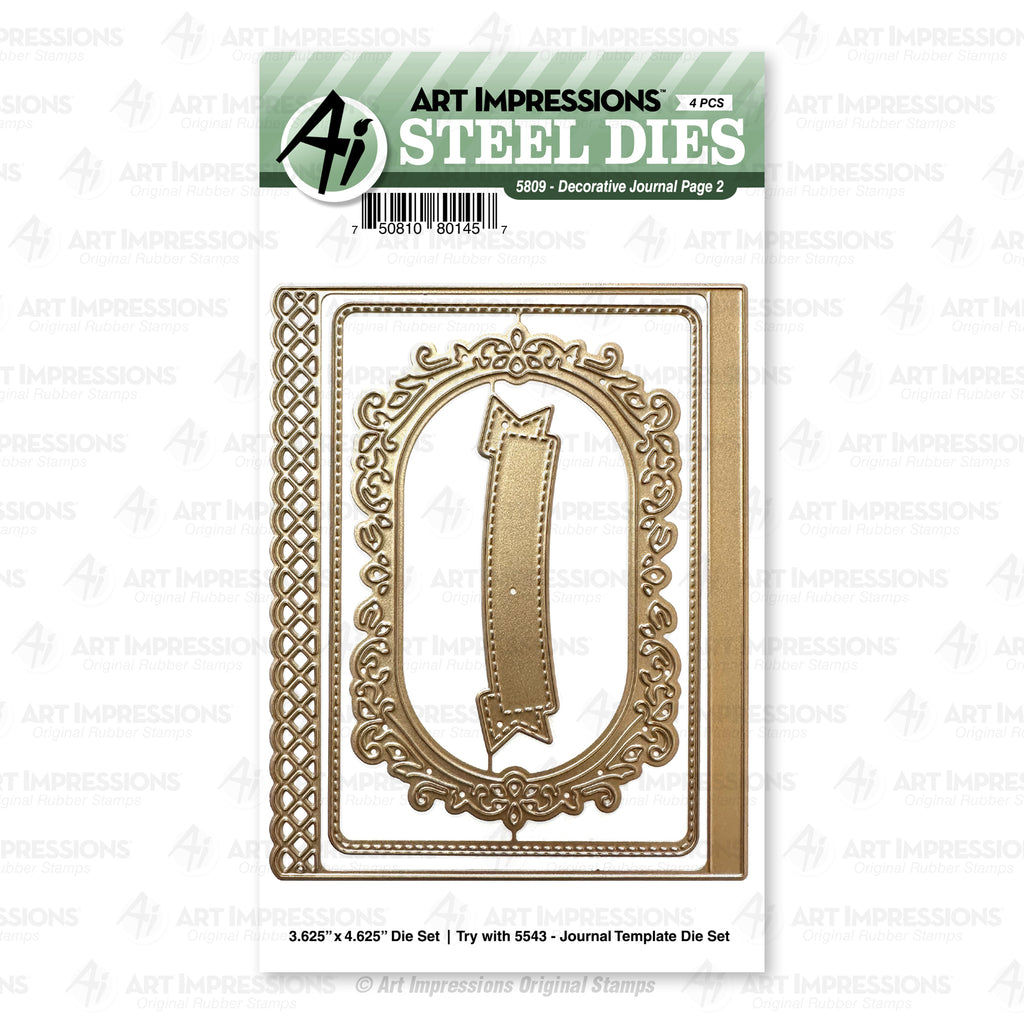 Art Impressions Decorative Journal Page 2 Clear Stamp and Die Set 5809