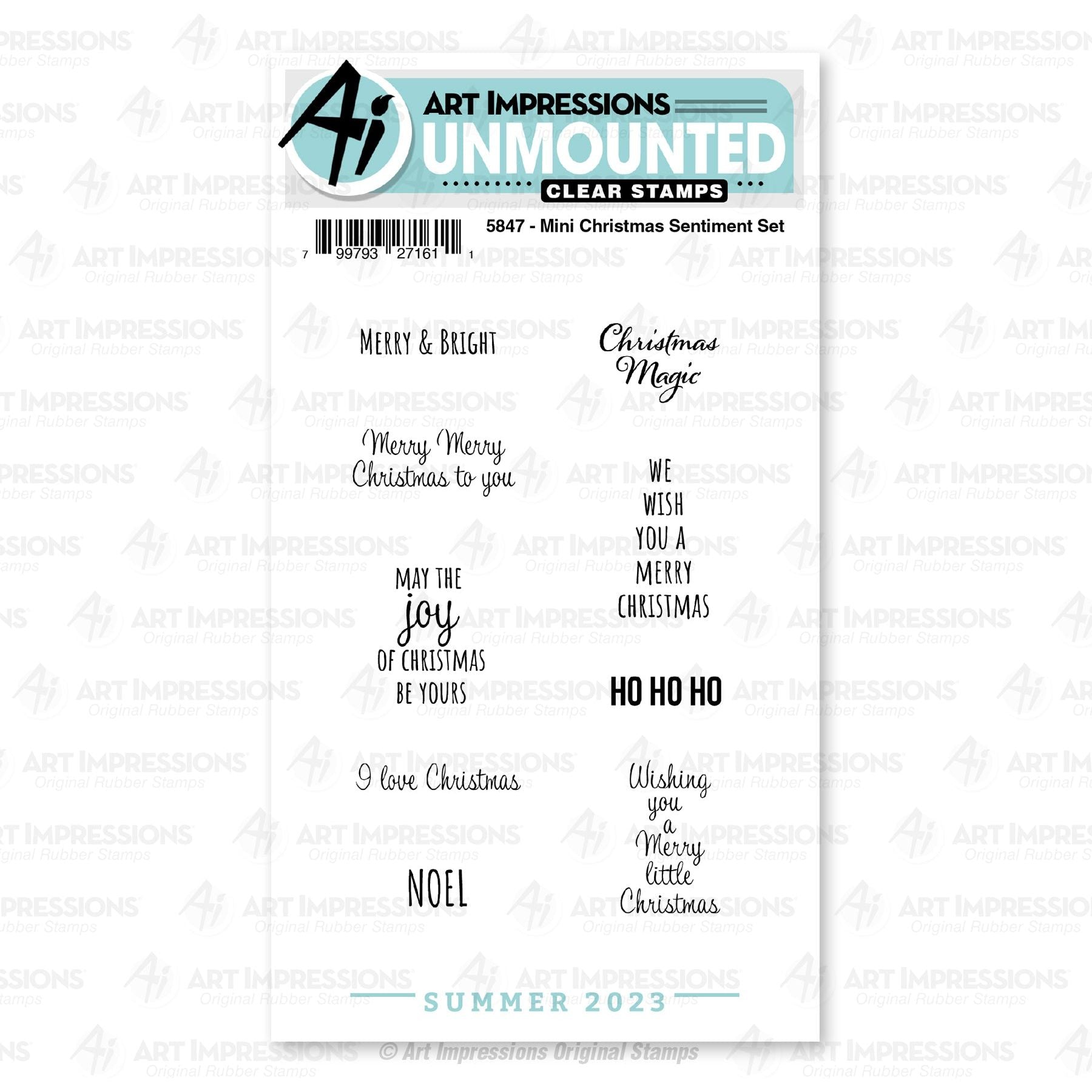 Art Impressions Mini Christmas Sentiments Clear Stamps 5847