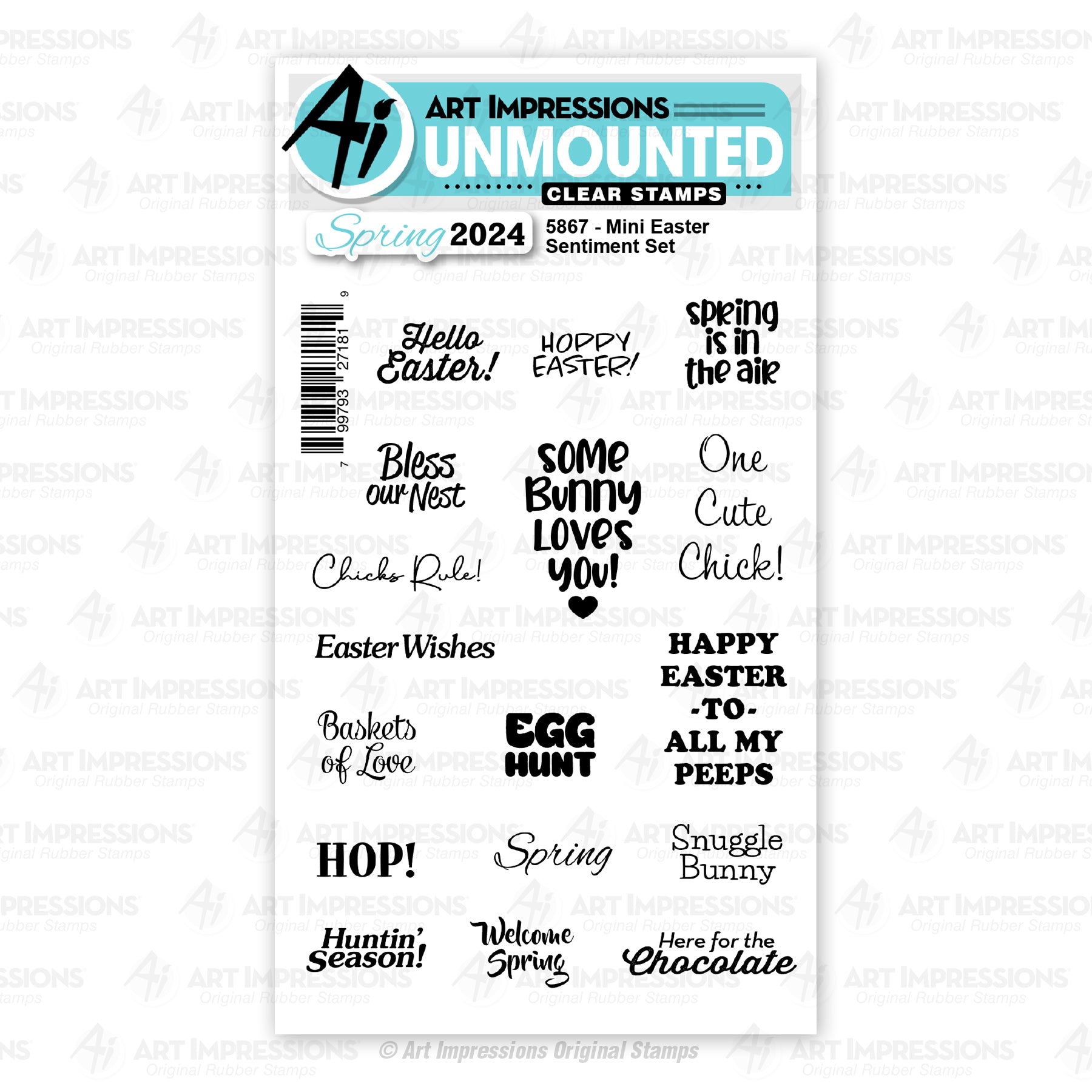 Art Impressions Mini Easter Sentiments Clear Stamps 5867
